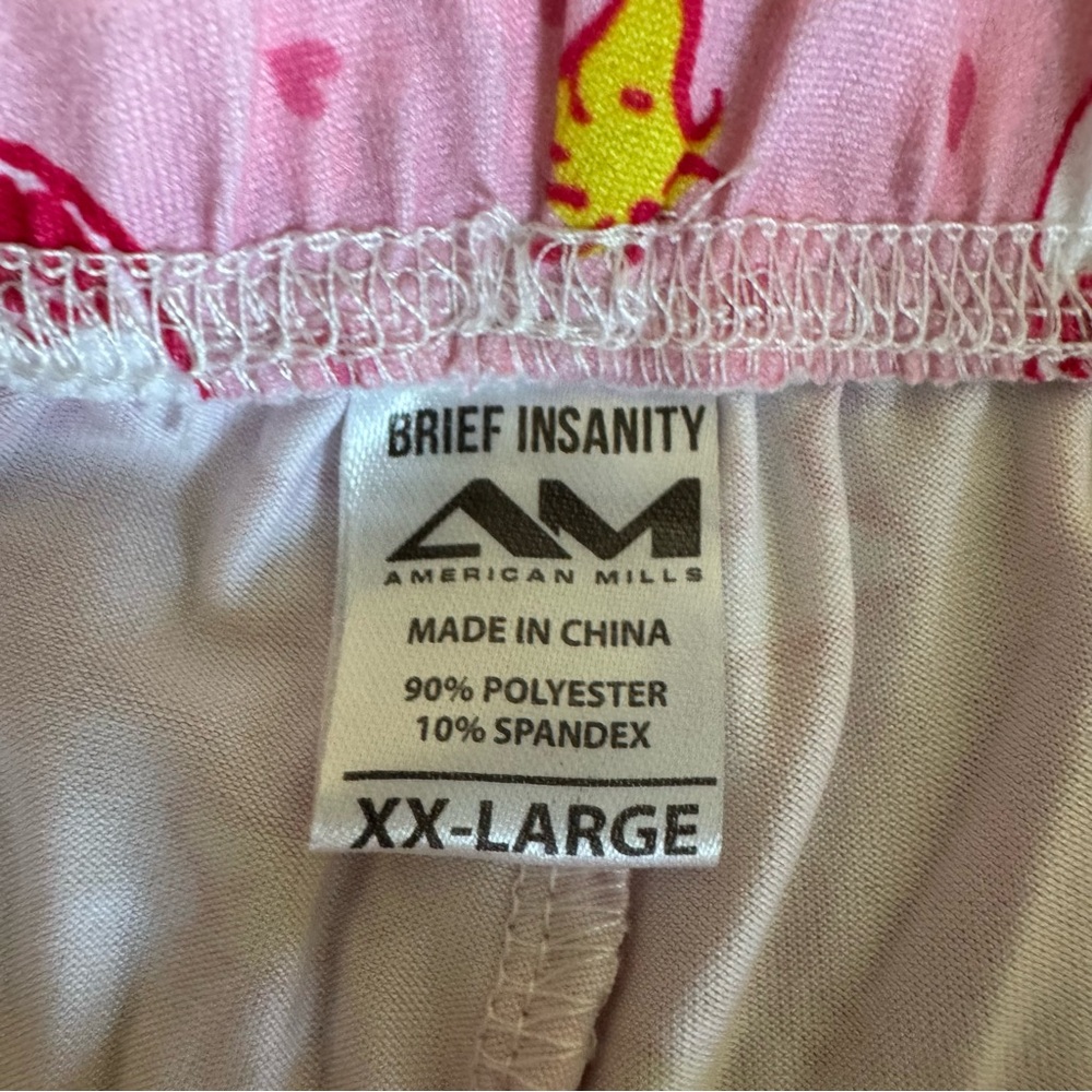 Brief Insanity Peanuts Pajama Lounge Pants XXL Snoopy Woodstock Love Pink NWT - Picture 2 of 13